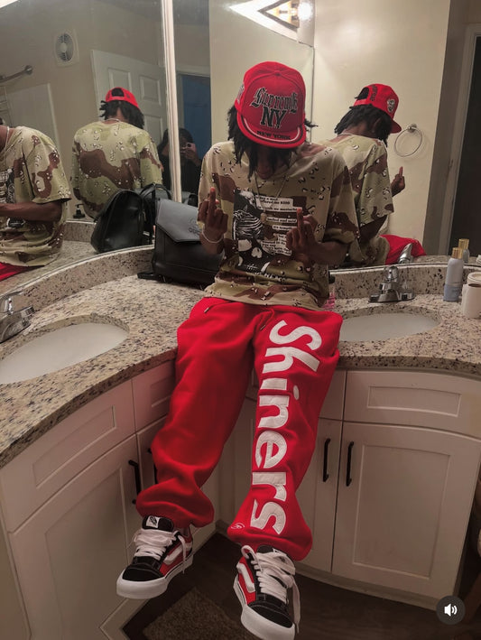 Red Appliqué Sweatpants